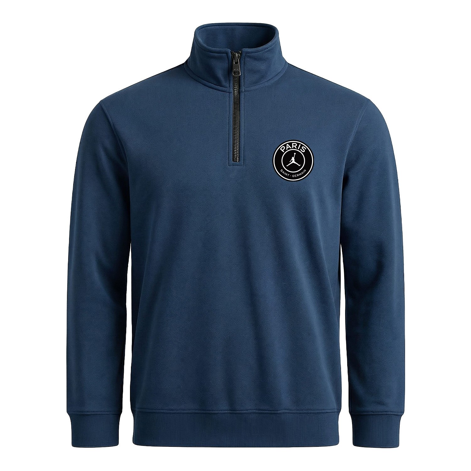 PSG X Air Jordan Yarım Fermuarlı Sweatshirt XL - İndigo Mavisi