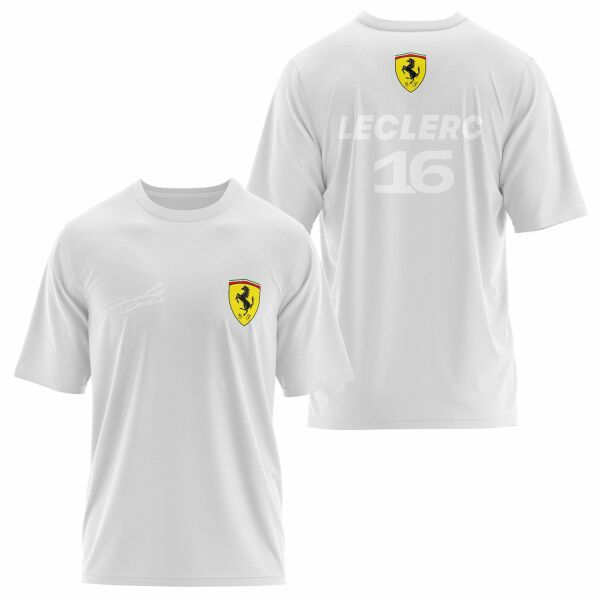 Charles Leclerc Basic SF Oversize Tişört S - Beyaz