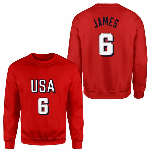 LeBron James Forma Sweatshirt XL - Kırmızı