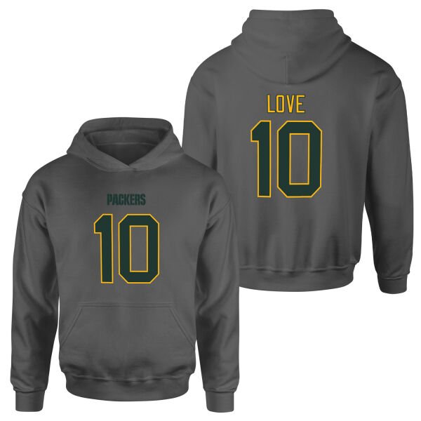 Jordan Love Green Bay Packers Hoodie M - Füme