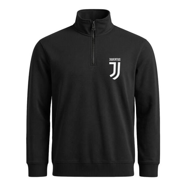 Juventus White Yarım Fermuarlı Sweatshirt