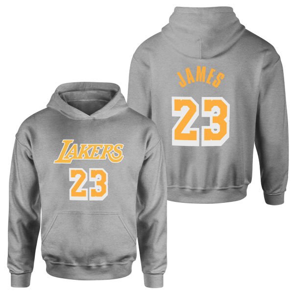 LeBron James 23 Lakers White Hoodie M - Gri