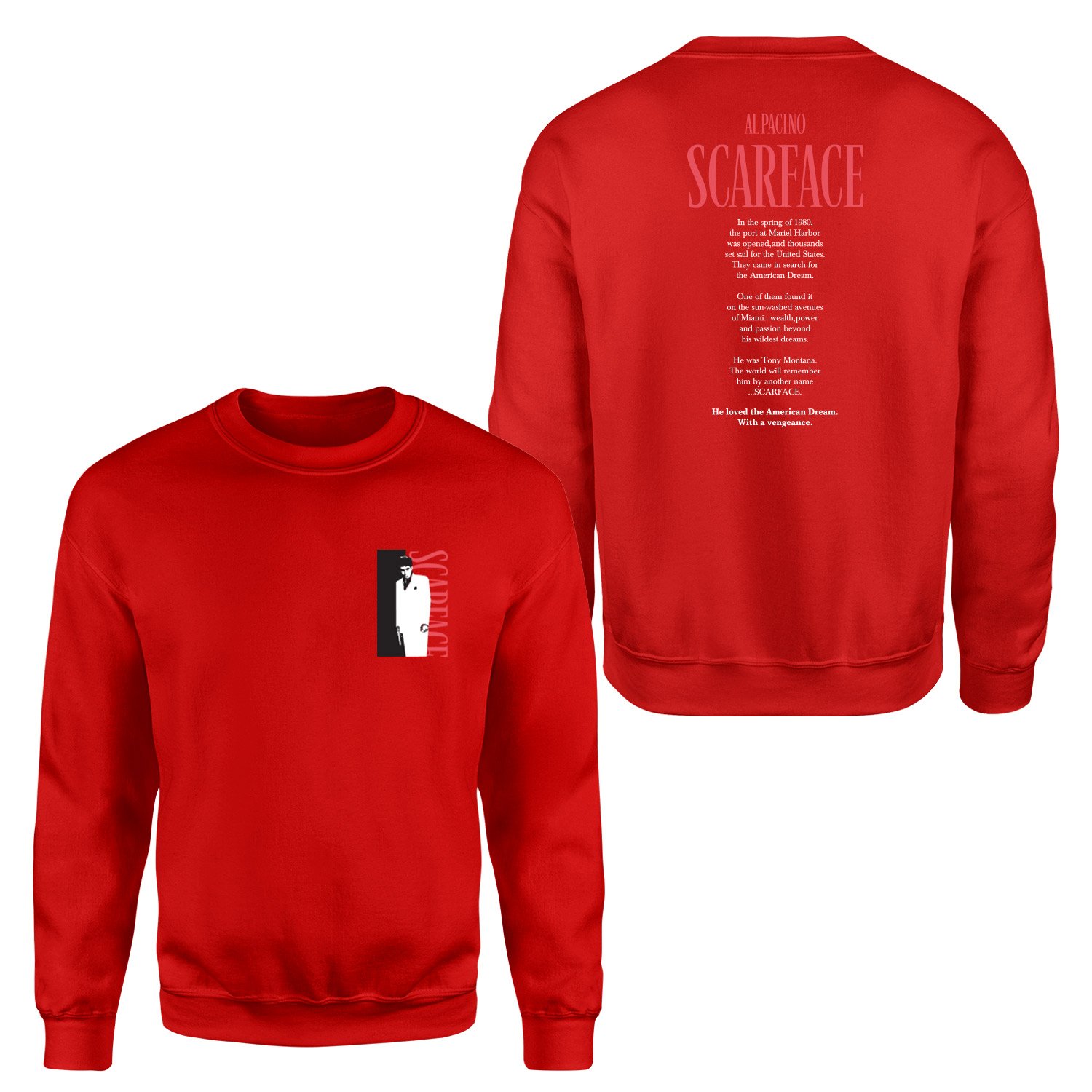 Scarface Al Pacino Sweatshirt M - Kırmızı