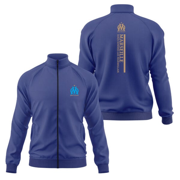 Olympique Marseille Fermuarlı Sweatshirt XL - İndigo Mavisi