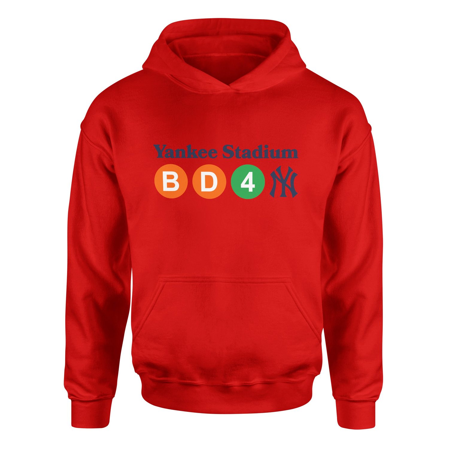 NYC 161 St- Yankee Stadium Subway Station  Hoodie XXL - Kırmızı