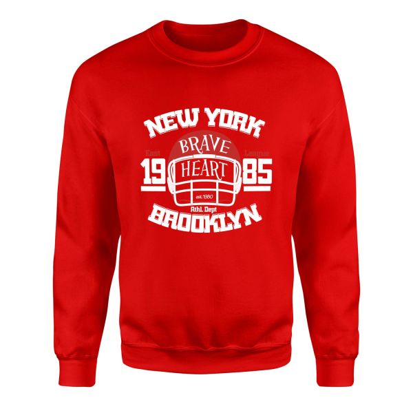New York Brave Hart BKLYN Sweatshirt M - Kırmızı