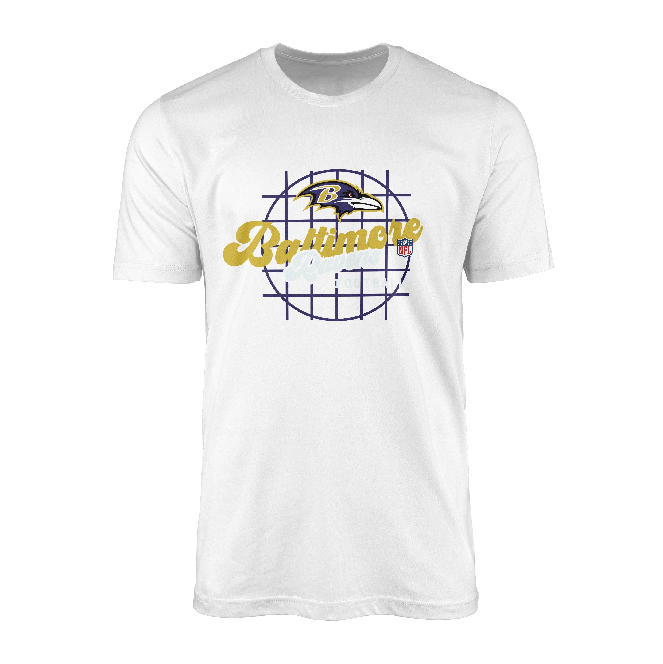 Baltimore Ravens Purple Thunder Tişört XL - Beyaz