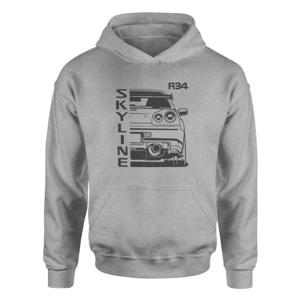 R34 Skyline Hoodie XL - Gri