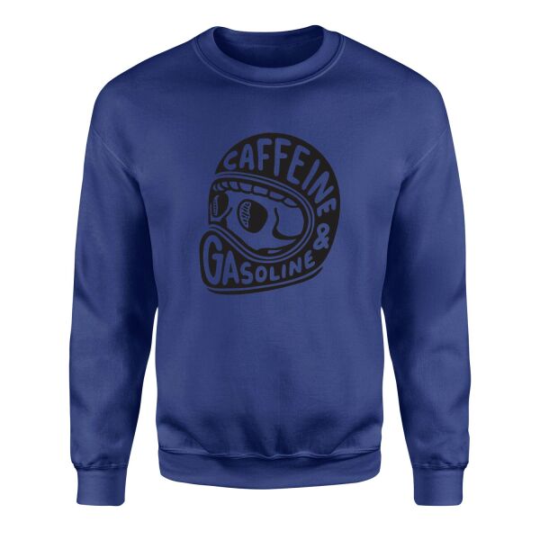 Caffeine and Gasoline Sweatshirt L - İndigo Mavisi