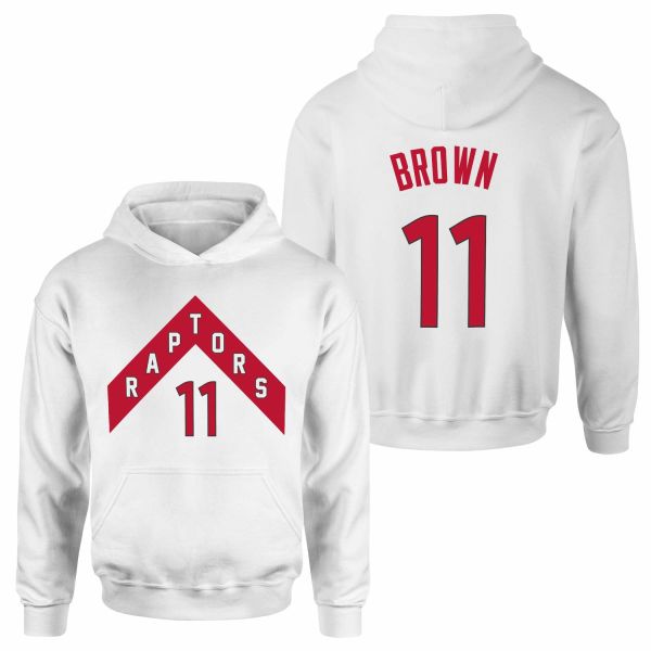 Bruce Brown 11 Raptors Jersey Hoodie S - Beyaz