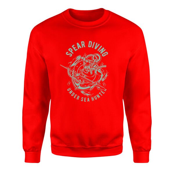 Spear Diving Zıpkıncılık Sweatshirt M - Kırmızı