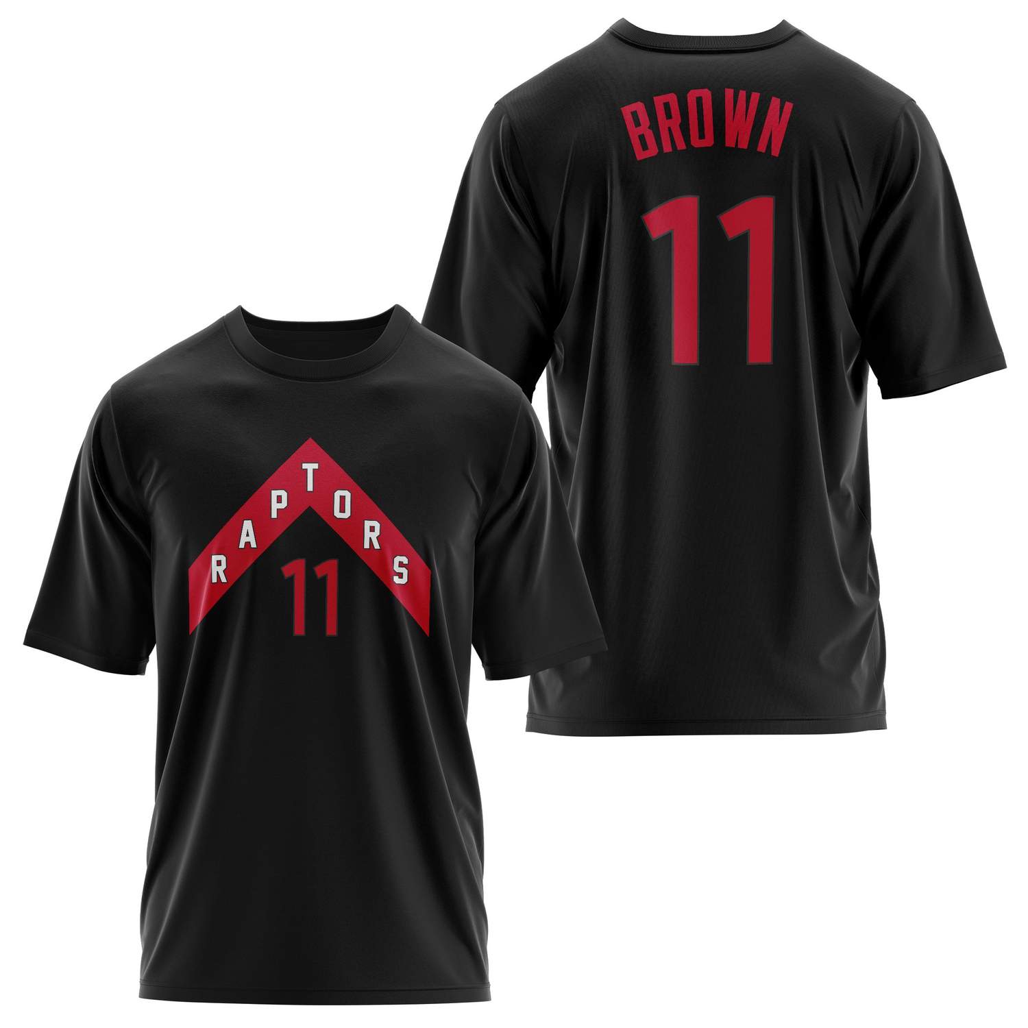 Bruce Brown 11 Raptors Jersey Oversize Tişört L - Siyah