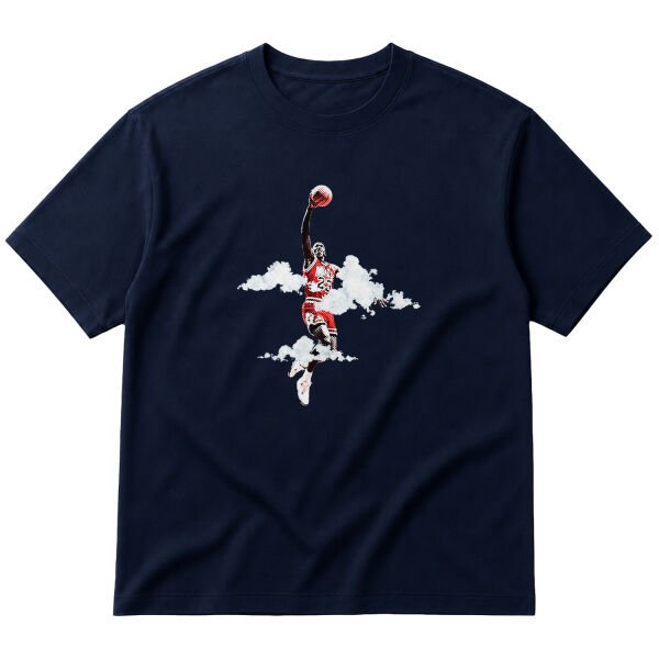 His Airness Oversize Tişört S - İndigo Mavisi