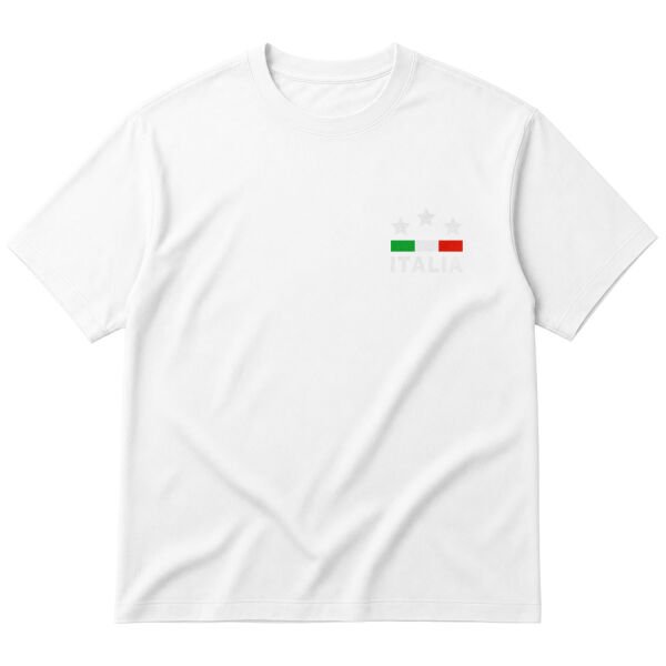 İtalya Oversize Tişört M - Beyaz