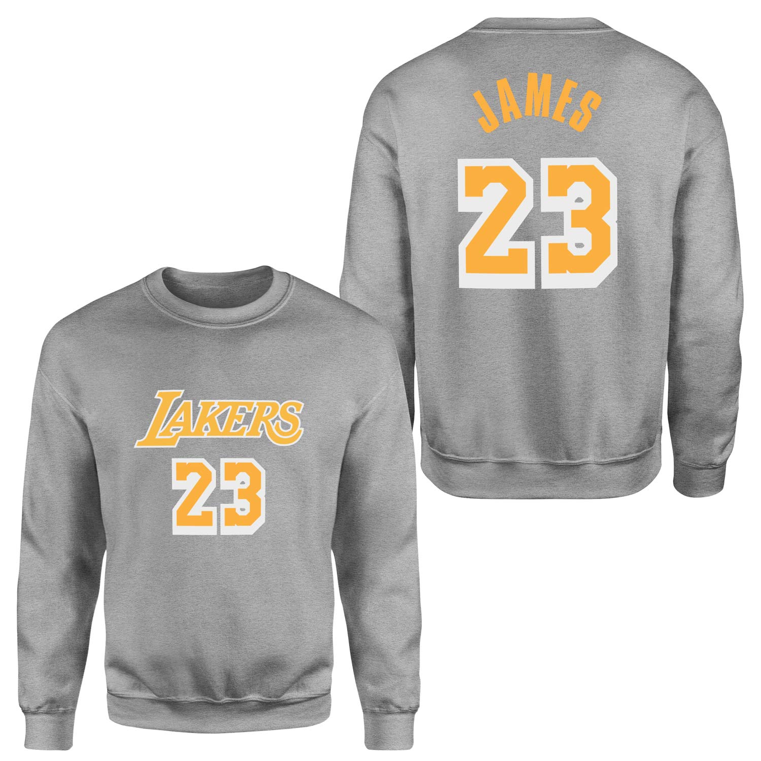 LeBron James 23 Lakers White Sweatshirt M - Gri