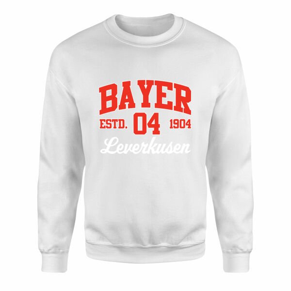 Bayer 04 Leverkusen 04 ESTD. 1904 Sweatshirt M - Beyaz