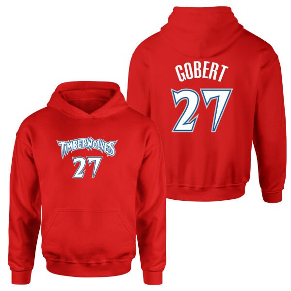 Rudy Gobert Minnesota 27 Forma Hoodie M - Kırmızı