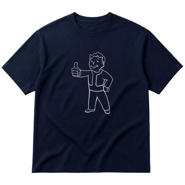 Vault-Boy Extract Oversize Tişört M - İndigo Mavisi