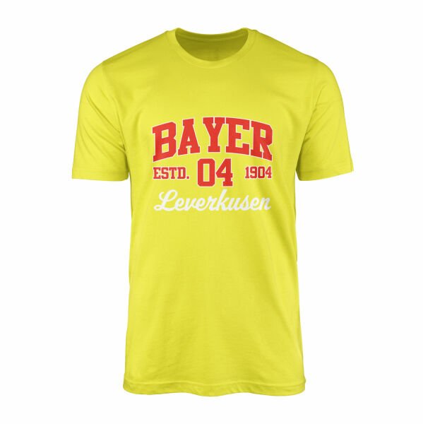 Bayer 04 Leverkusen 04 ESTD. 1904 Tişört S - Sarı