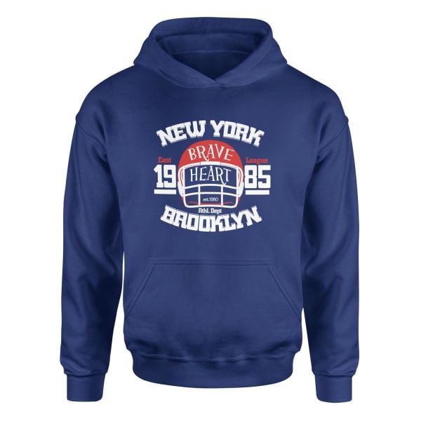 New York Brave Hart BKLYN Hoodie L - İndigo Mavisi