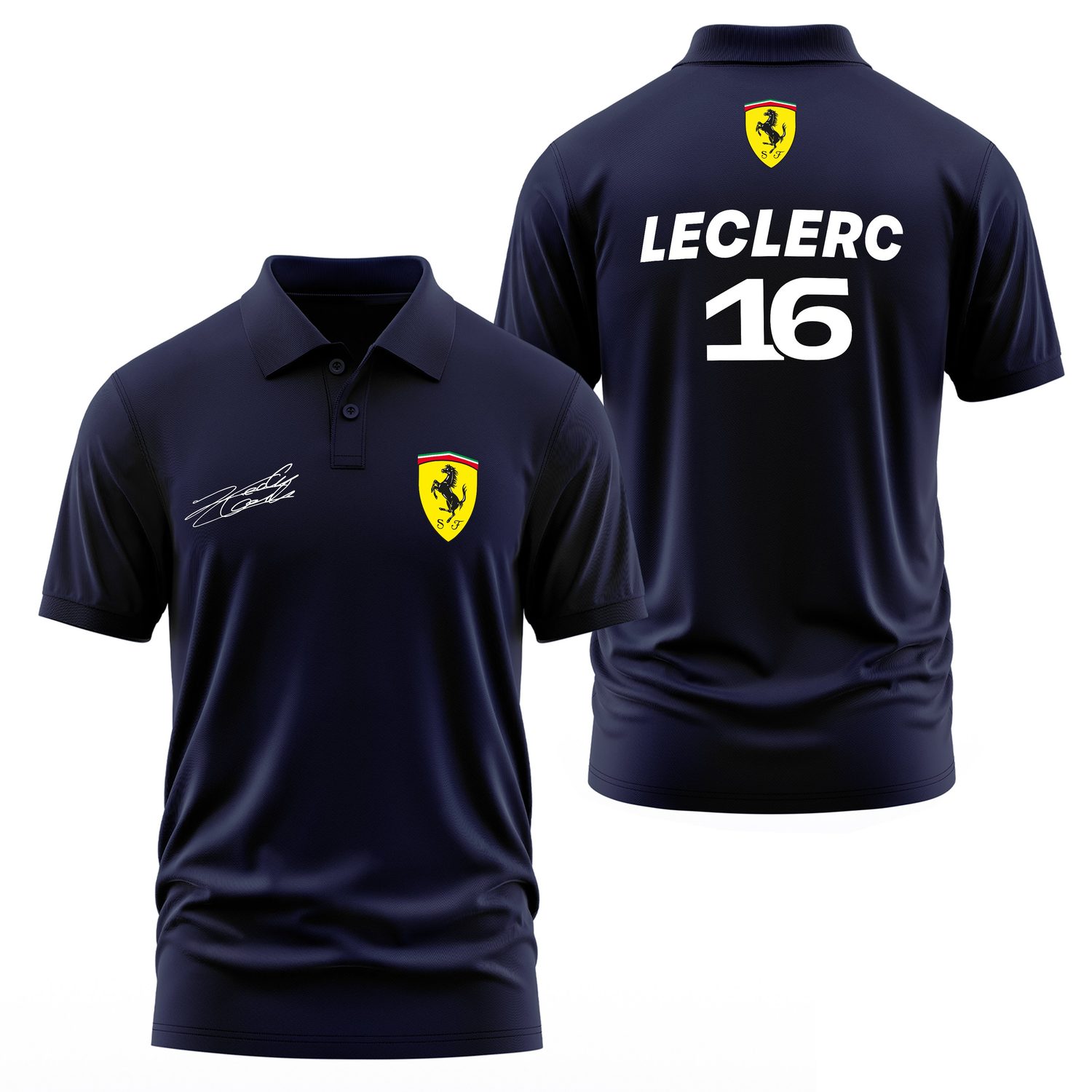 Charles Leclerc Basic SF Polo Tişört XL - İndigo Mavisi
