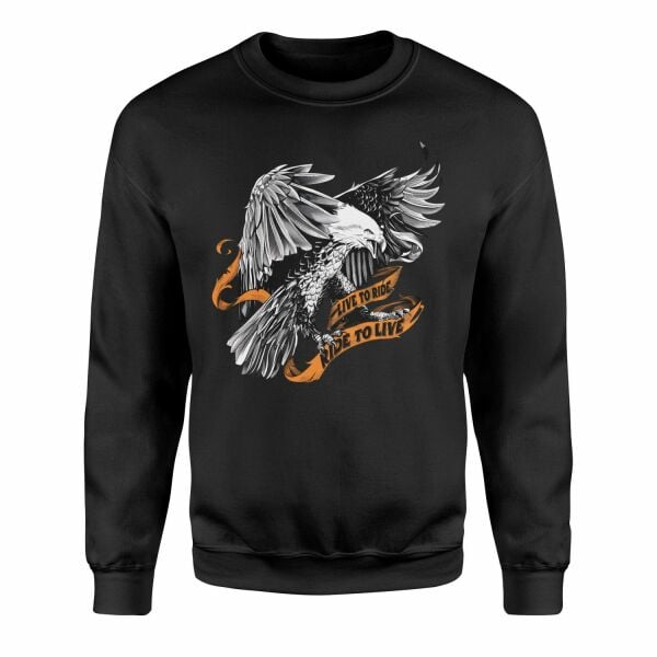 Live to Ride, Ride to Live Sweatshirt S - Siyah