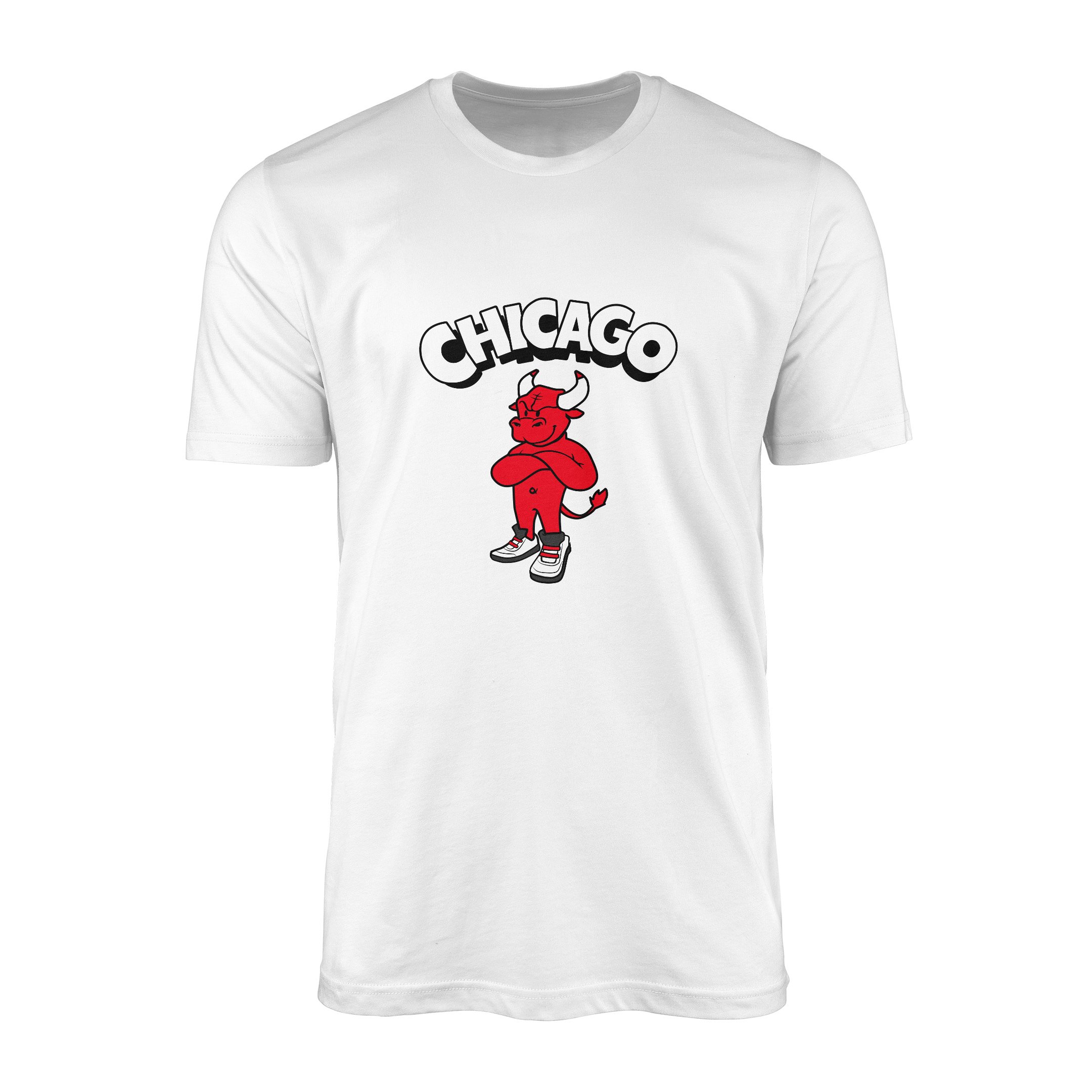 Chicago Cartoon Tişört XXL - Beyaz