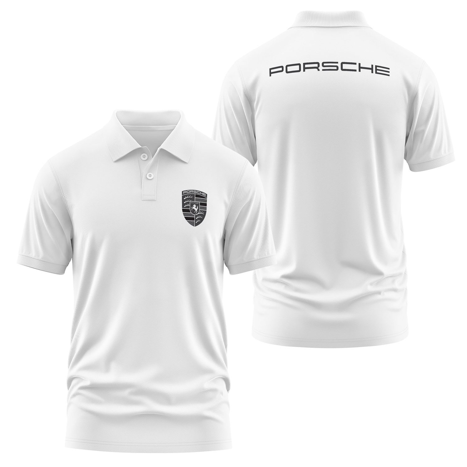 Porsche Muted Black Polo Tişört L - Beyaz | OUTLET