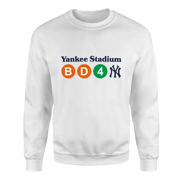 NYC 161 St- Yankee Stadium Subway Station  Sweatshirt S - Beyaz