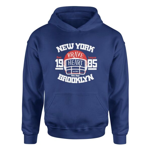 New York Brave Hart BKLYN Hoodie XL - İndigo Mavisi