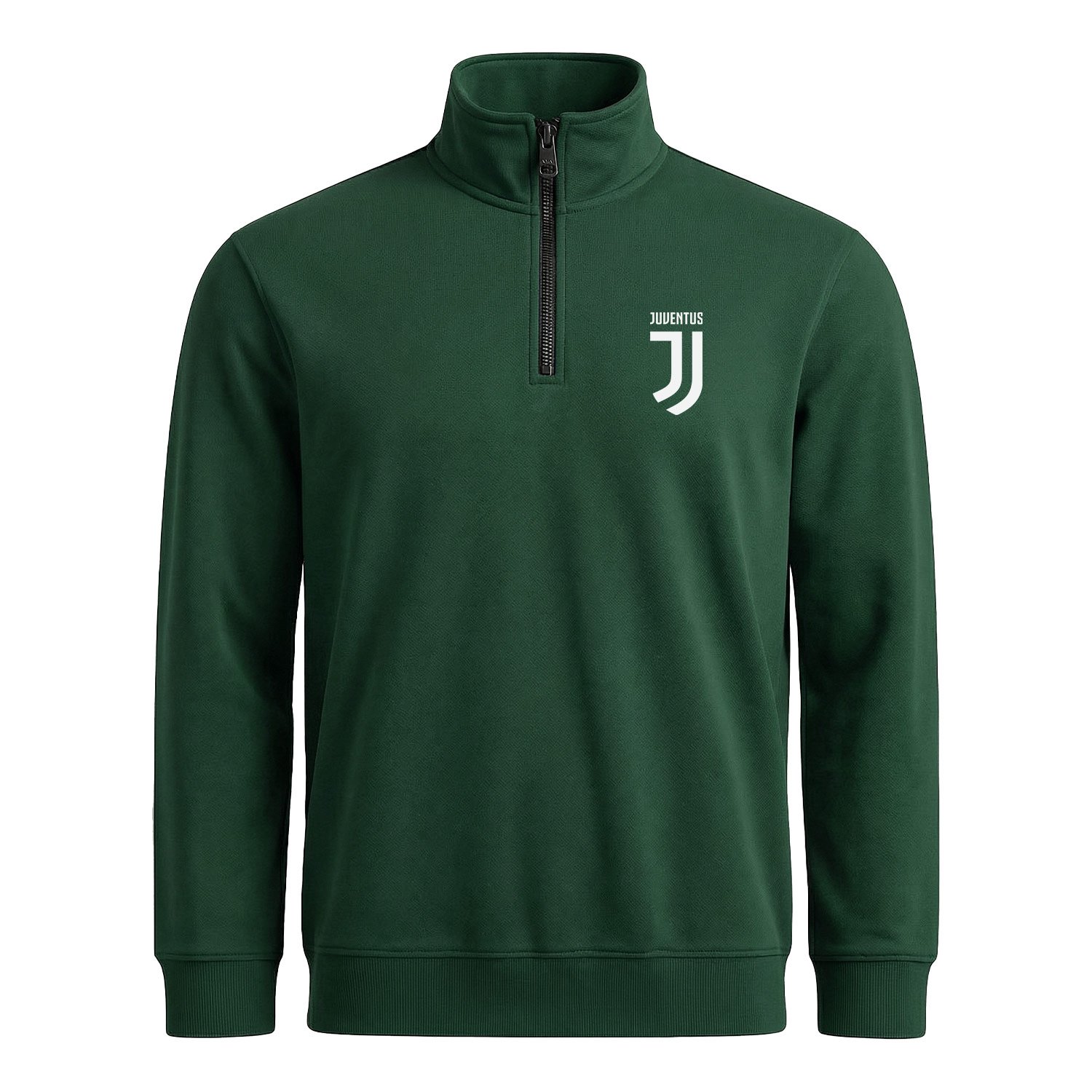 Juventus White Yarım Fermuarlı Sweatshirt L - Nefti Yeşili
