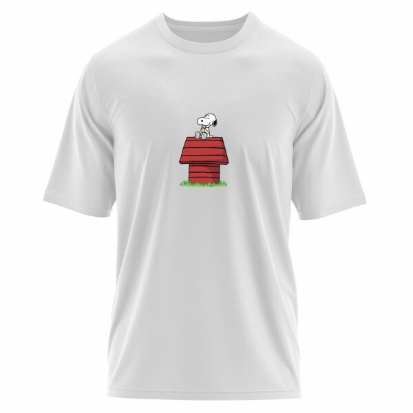 Snoopy Smiles Oversize Tişört L - Beyaz