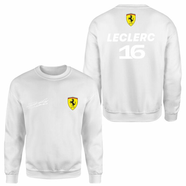 Charles Leclerc Basic SF Sweatshirt S - Beyaz