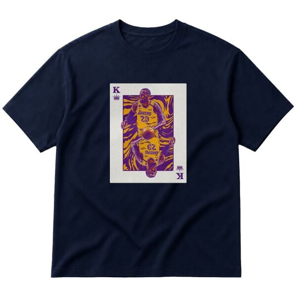 King James Card Oversize Tişört L - İndigo Mavisi | OUTLET
