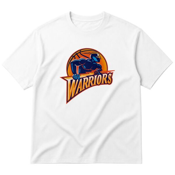 Warriors Retro Oversize Tişört L - Beyaz
