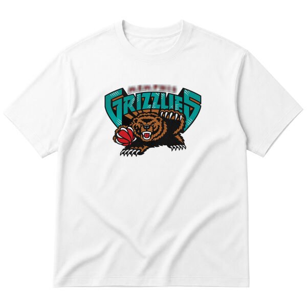 GRIZZLIES Retro Oversize Tişört S - Beyaz