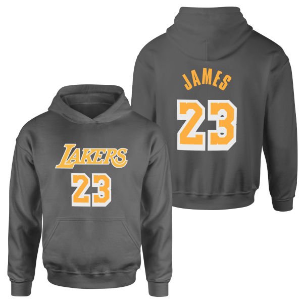 LeBron James 23 Lakers White Hoodie L - Füme