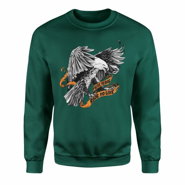 Live to Ride, Ride to Live Sweatshirt L - Nefti Yeşili