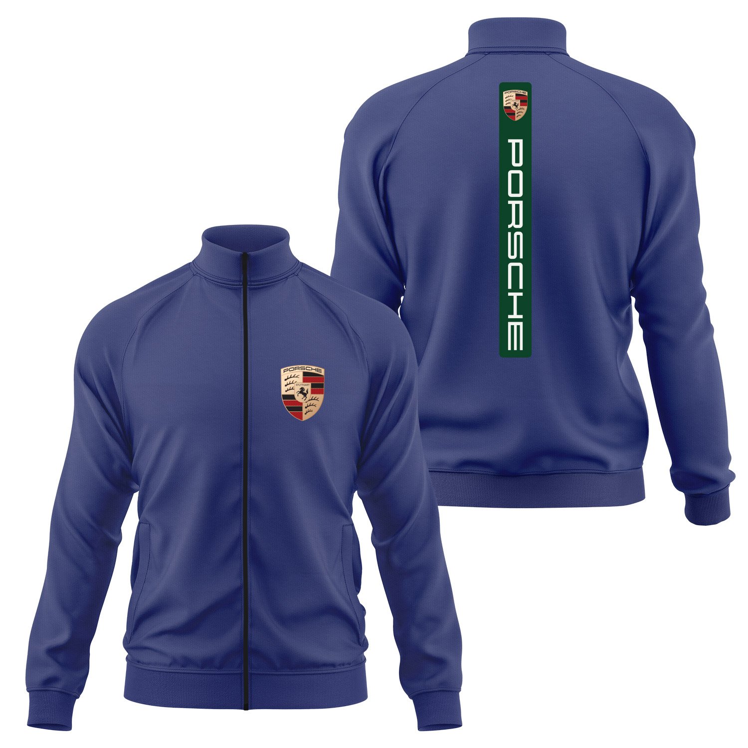 Porsche V Graphic Irish Green Fermuarlı Sweatshirt XL - İndigo Mavisi