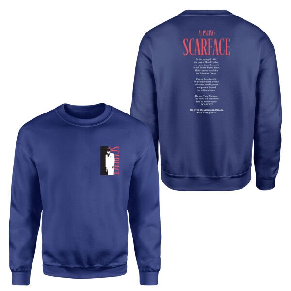 Scarface Al Pacino Sweatshirt S - İndigo Mavisi