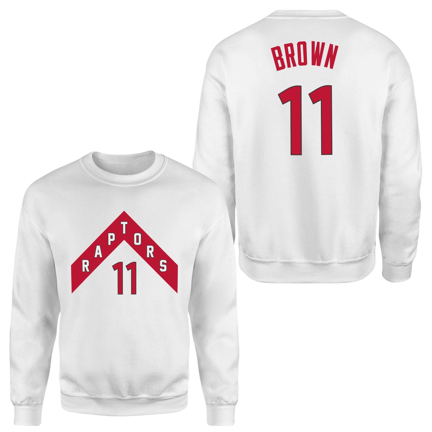 Bruce Brown 11 Raptors Jersey Sweatshirt XXL - Beyaz