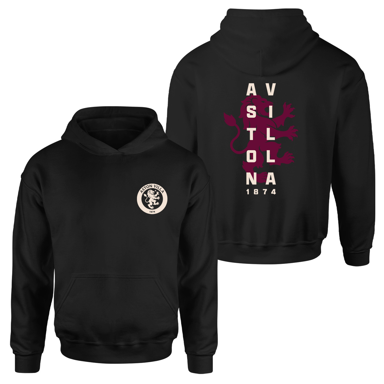 Aston Villa 1874 Heritage Hoodie L - Siyah