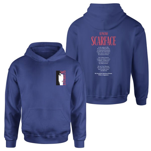 Scarface Al Pacino Hoodie L - İndigo Mavisi