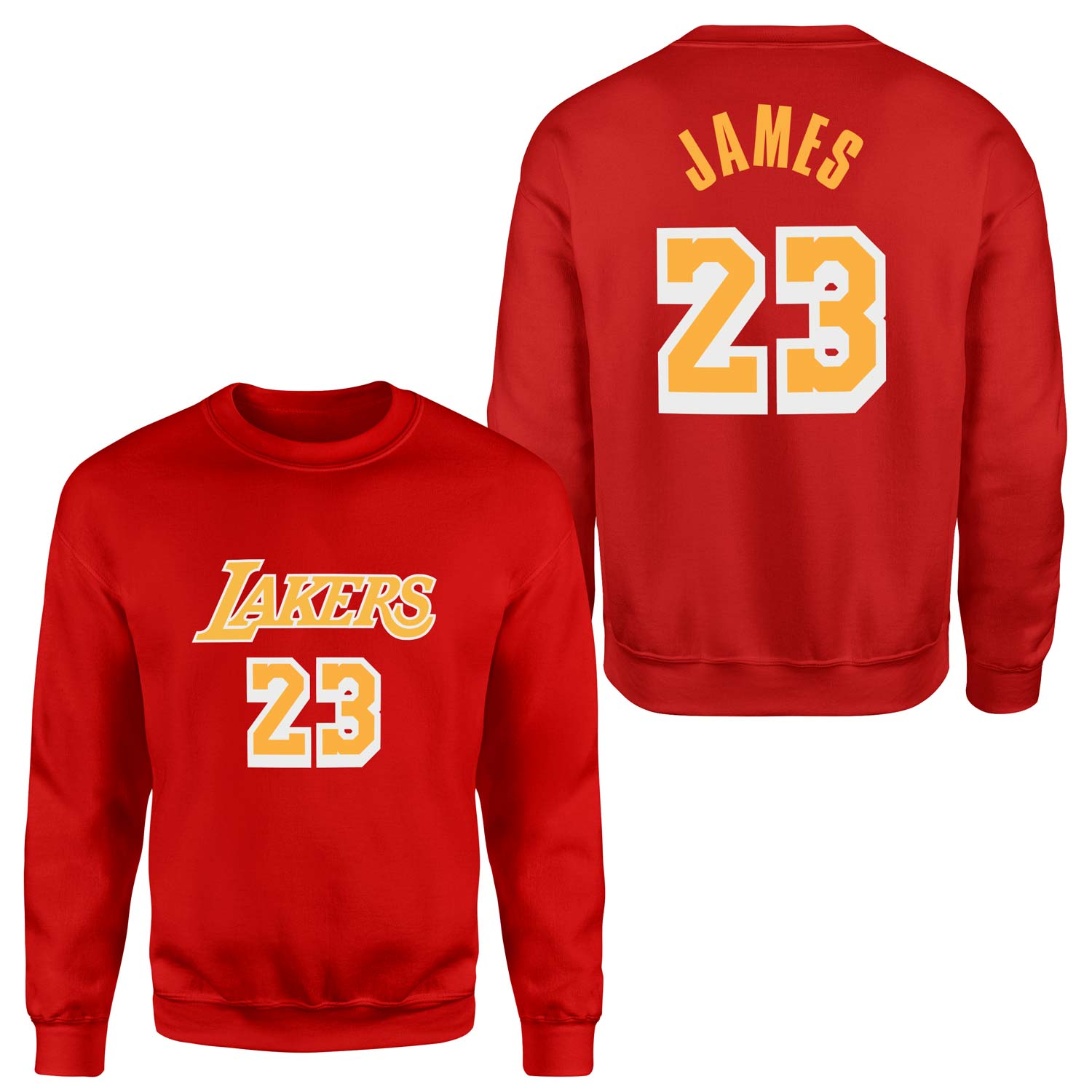 LeBron James 23 Lakers White Sweatshirt S - Kırmızı
