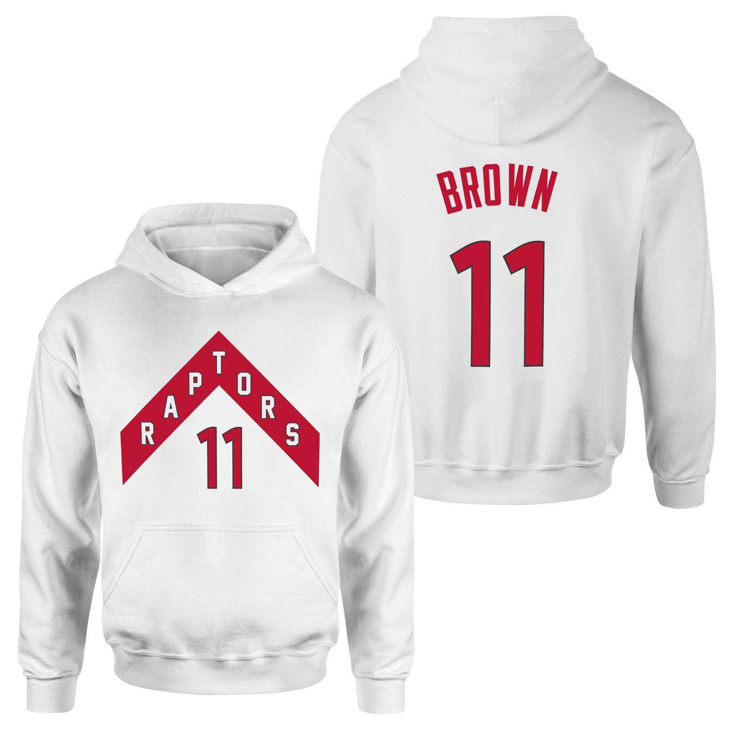 Bruce Brown 11 Raptors Jersey Hoodie XXL - Beyaz