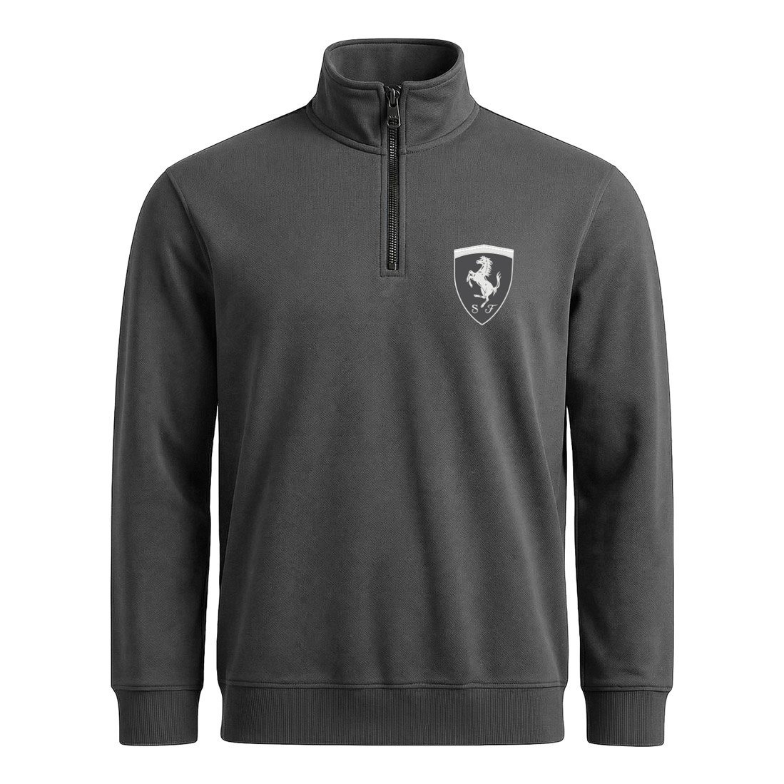 Scuderia Ferrari Muted Black Yarım Fermuarlı Sweatshirt