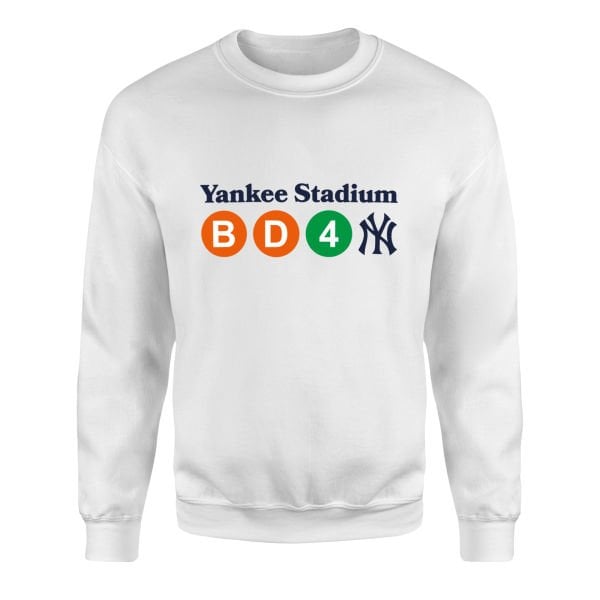 NYC 161 St- Yankee Stadium Subway Station  Sweatshirt XL - Beyaz