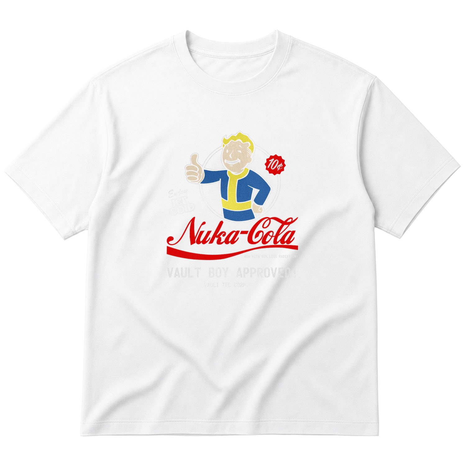 Vault-Boy Approved Nuka-Cola | Fallout Oversize Tişört L - Beyaz