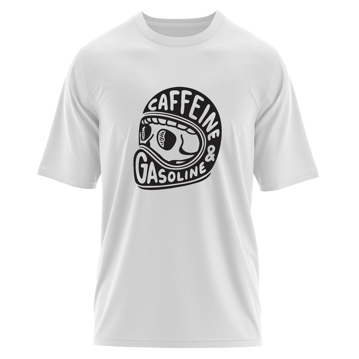 Caffeine and Gasoline Oversize Tişört L - Beyaz