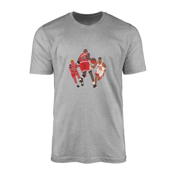 Jordan, Pippen, Rodman Tişört XL - Gri